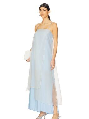 SWF Sheer Slip Maxi Dress in Sky Blue